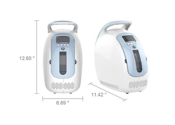 ใช้ในบ้าน Oxygen Concentrator เครื่องจ่ายออกซิเจนแบบพกพาพร้อมอะแดปเตอร์ในรถยนต์ 1 ~ 5L / นาทีเสียงรบกวนในการทำงาน≤45dB