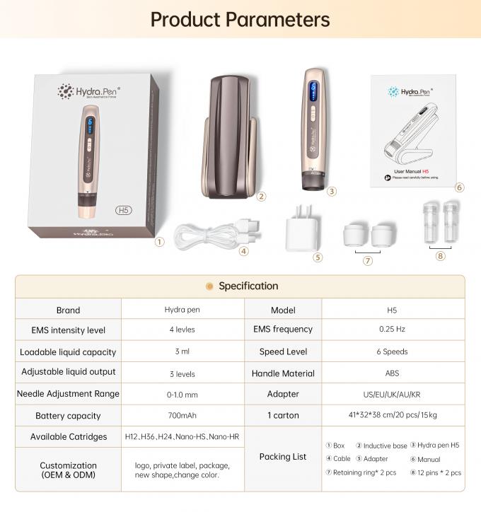 MTS Hydra Pen H5 Microneedle Derma Pen อุปกรณ์ดูแลผิวที่ได้รับความนิยมต่อการชรา 5